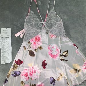 Victoria Secret Floral Lace Plunge Slip